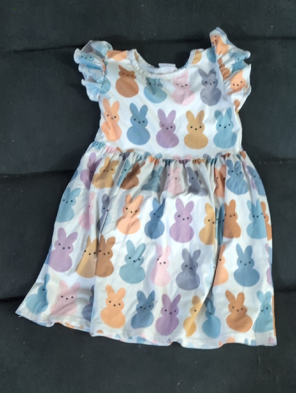 Girls' Pastel Bunny Print Dress - Multi